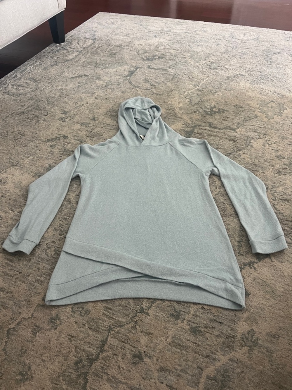 Kids Light Sage Hooded Long Sleeve Tee